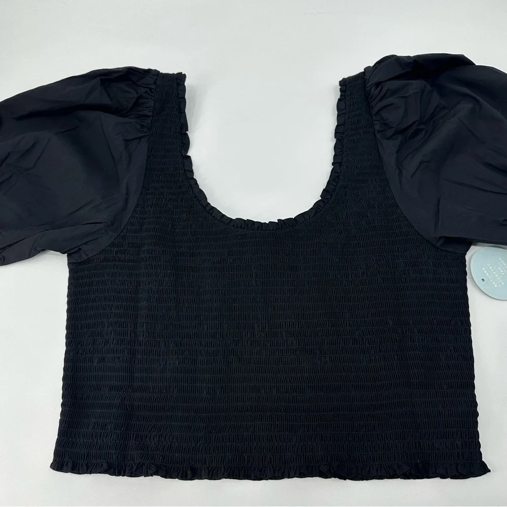 Hill House The Aiko Nap Top Black Smocked XXL New with Tags - Picture 9 of 14